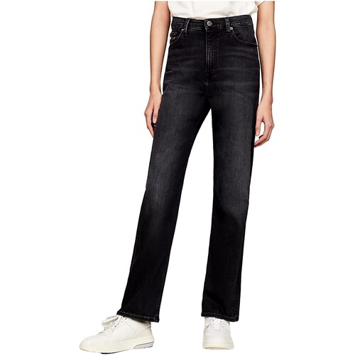 Tommy Jeans - VAQUERO JULIE RECTO DE TALLE ALTO DW0DW17695 Negro