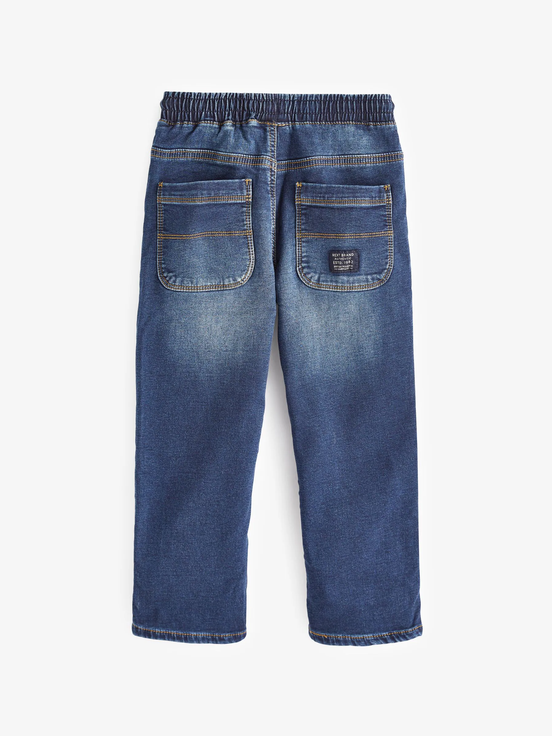 Indigoblauw - Jeans met stretch en elastische taille (3-16 jr)