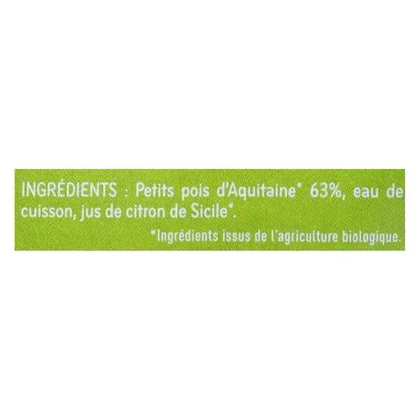 Vegetais orgânicos de ervilha em vaso Babybio +6 meses 2 x 130g