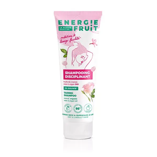 Shampoo Energie Fruit para Cabelos Secos e Rebeldes com Rosa Monoi e Óleo de Argan Orgânico 250ml
