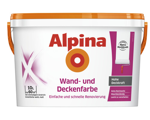 Alpina muur- en plafondverf wit 10L