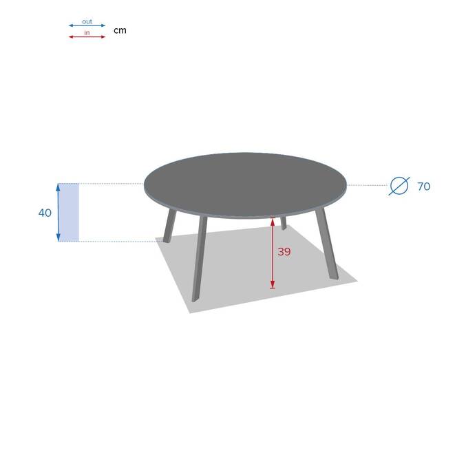 Table d'appoint de jardin rond SAONA Graphite