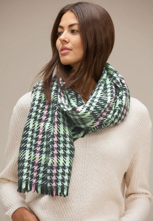 Schal mit Karo-Muster - verdant green