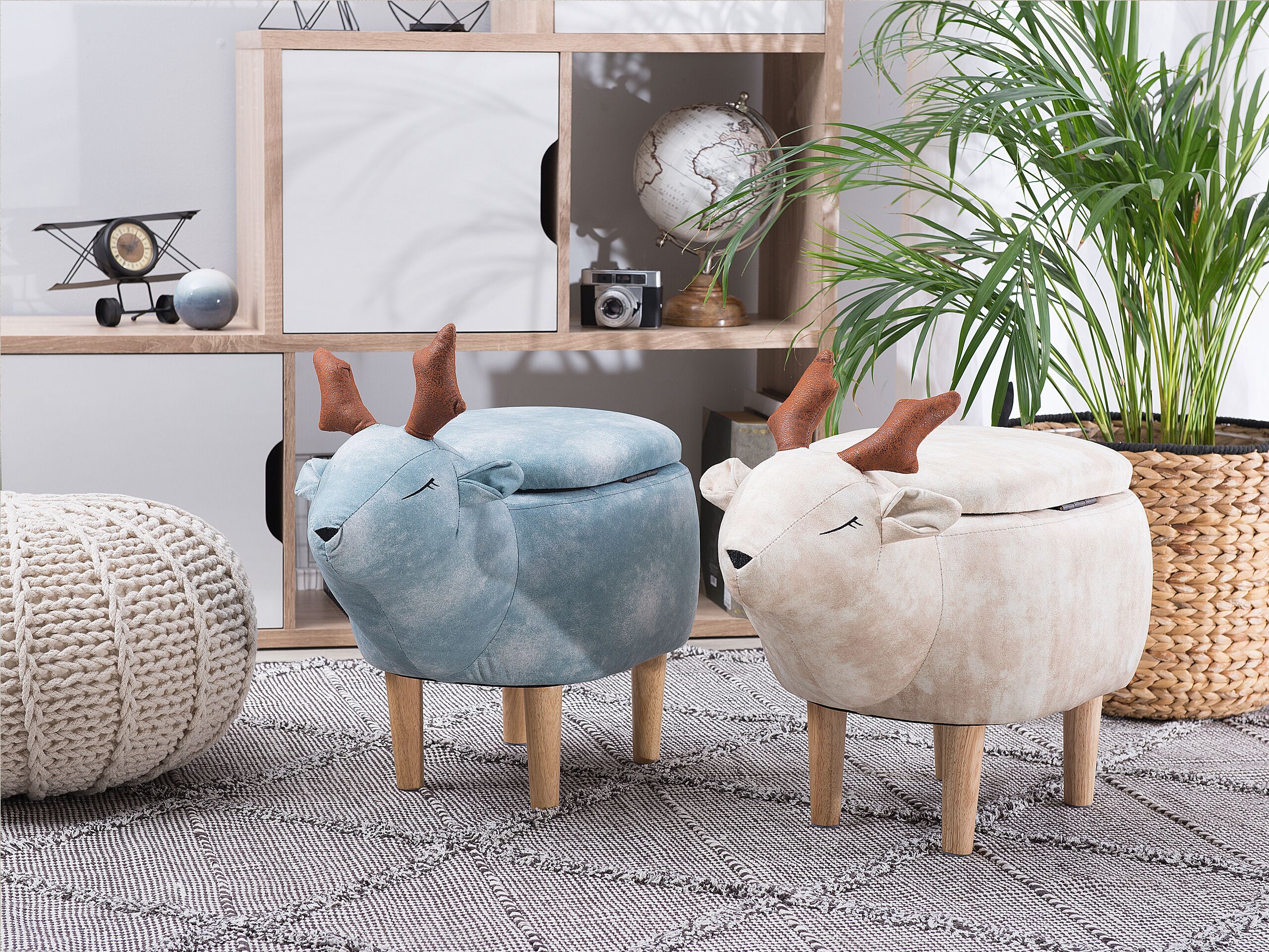 Beliani - REINDEER - Hocker - Beige - Polyester