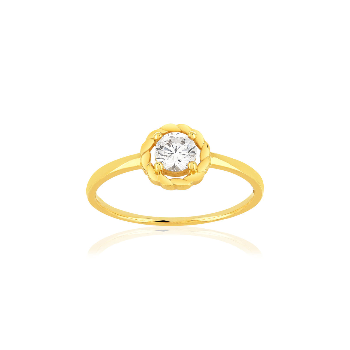 Bague or 375 jaune zirconia