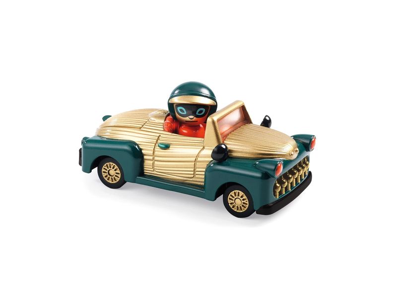 DJECO Rennwagen Crazy Motors – Royal Scarab Spielzeugauto aus Metall mit fest installierter Fahrerfigur
