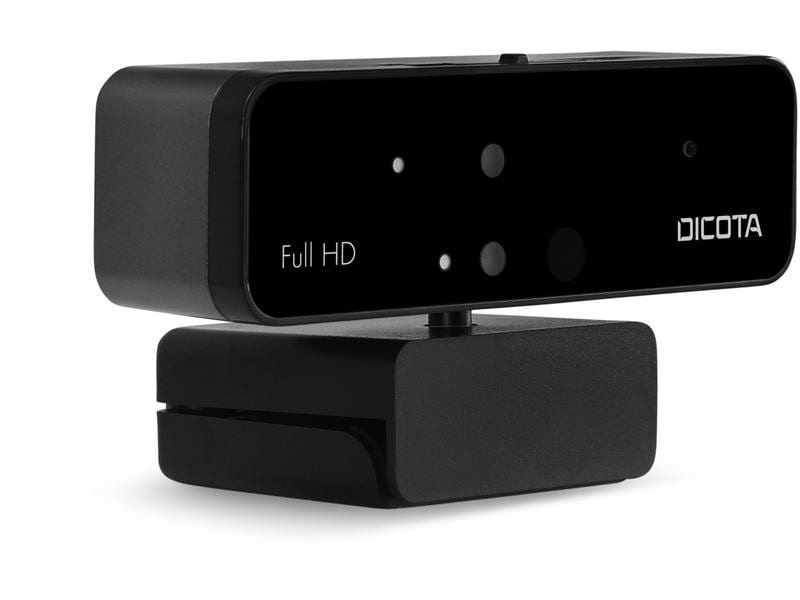DICOTA Webcam PRO Face Recognition Full HD Webcam mit integrierten optischen und Infrarot-Sensoren Windows Hello