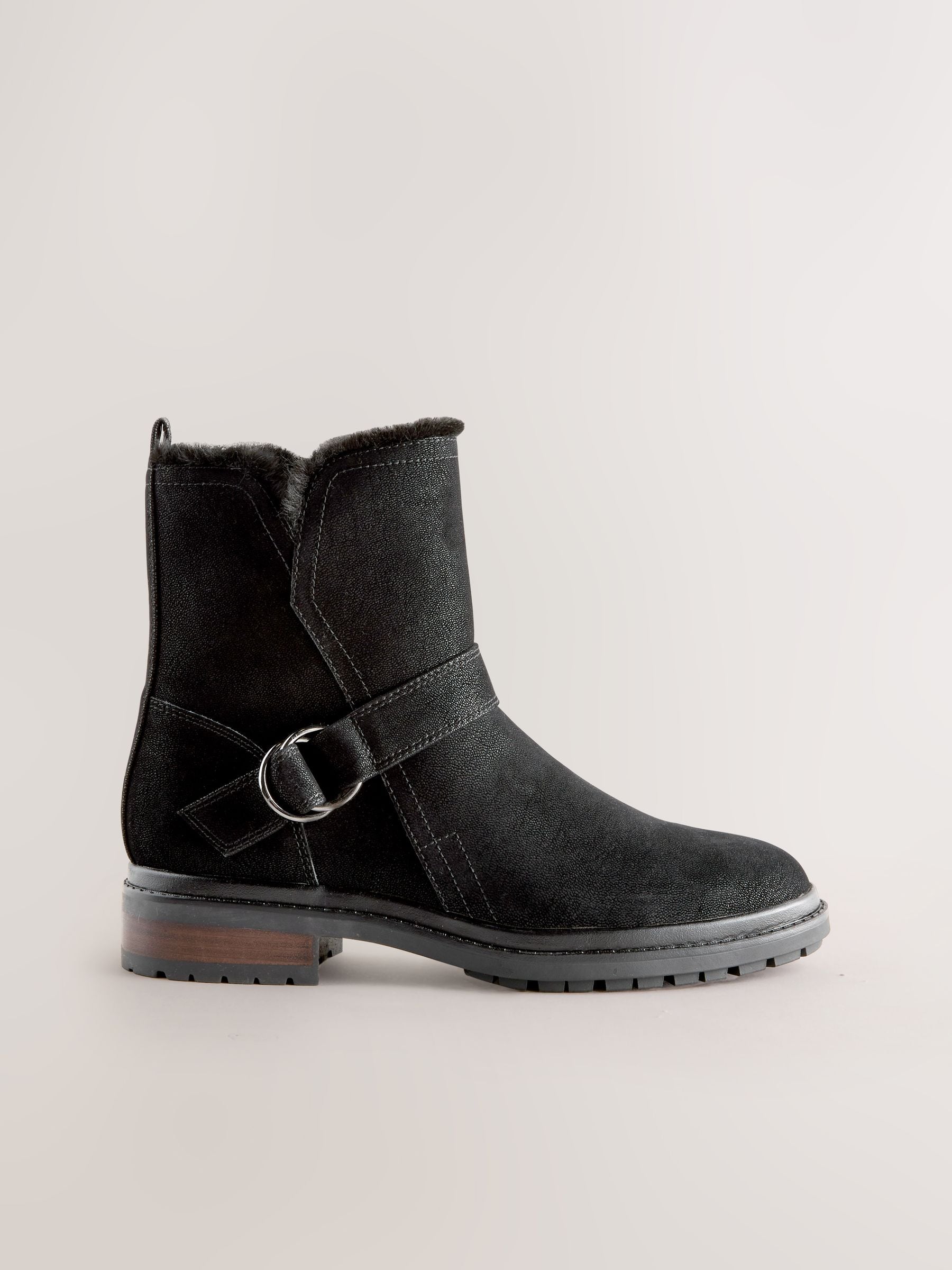 Zwart - Forever Comfort® Faux Fur Hardware Ankle Boots