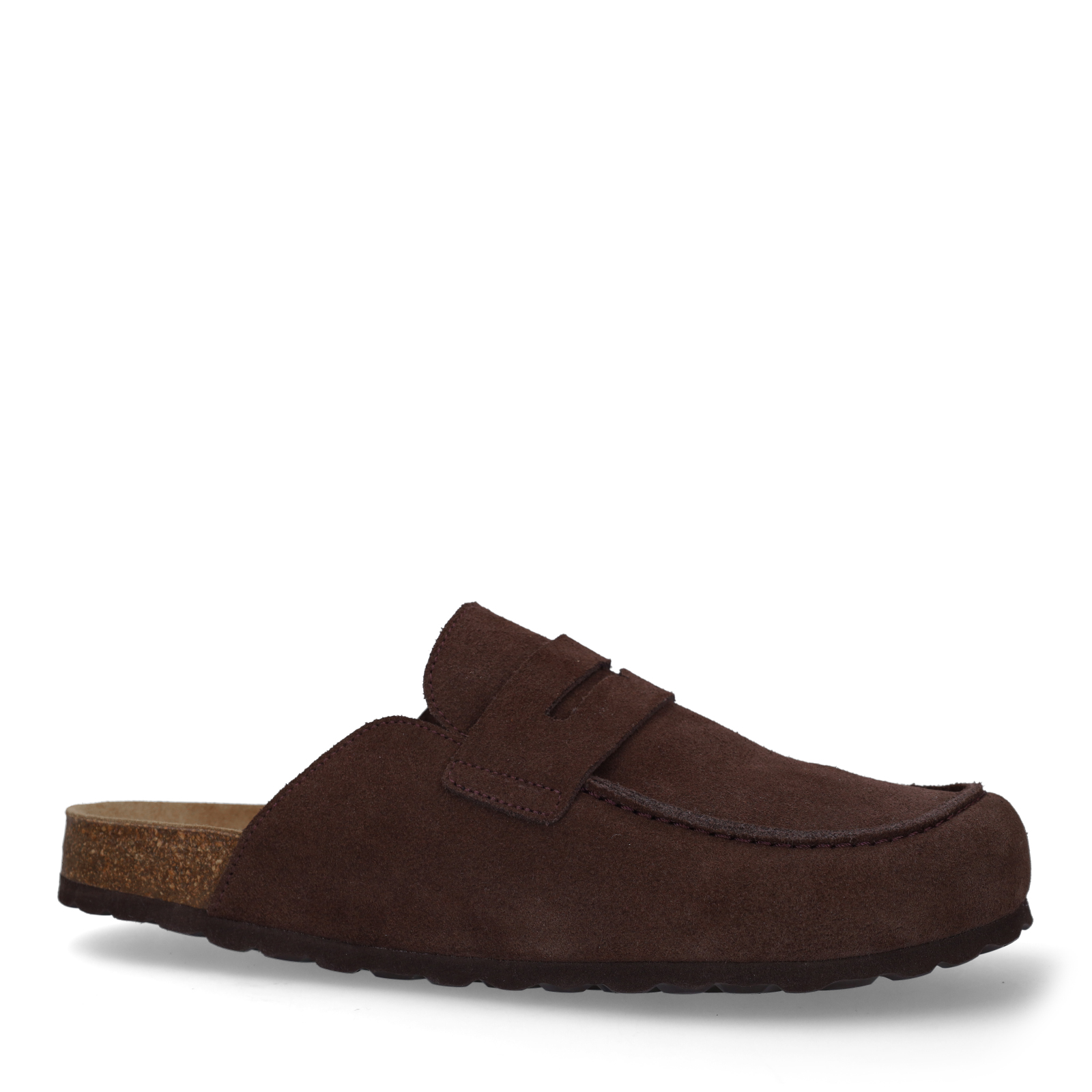 Donkerbruine suède clogs