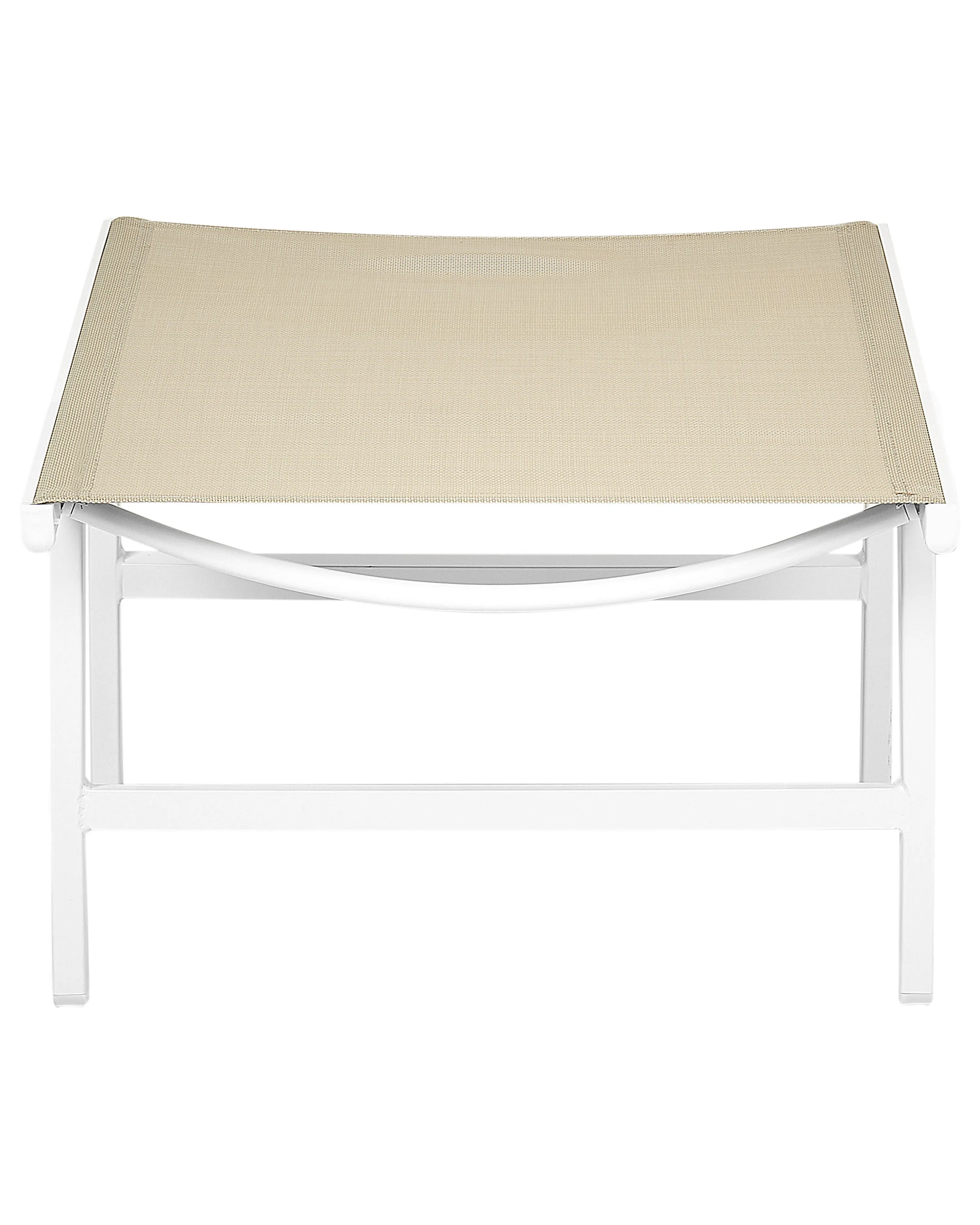 Set van 2 tuinstoelen MARCEDDI met voetenbank Metaal Wit/beige
