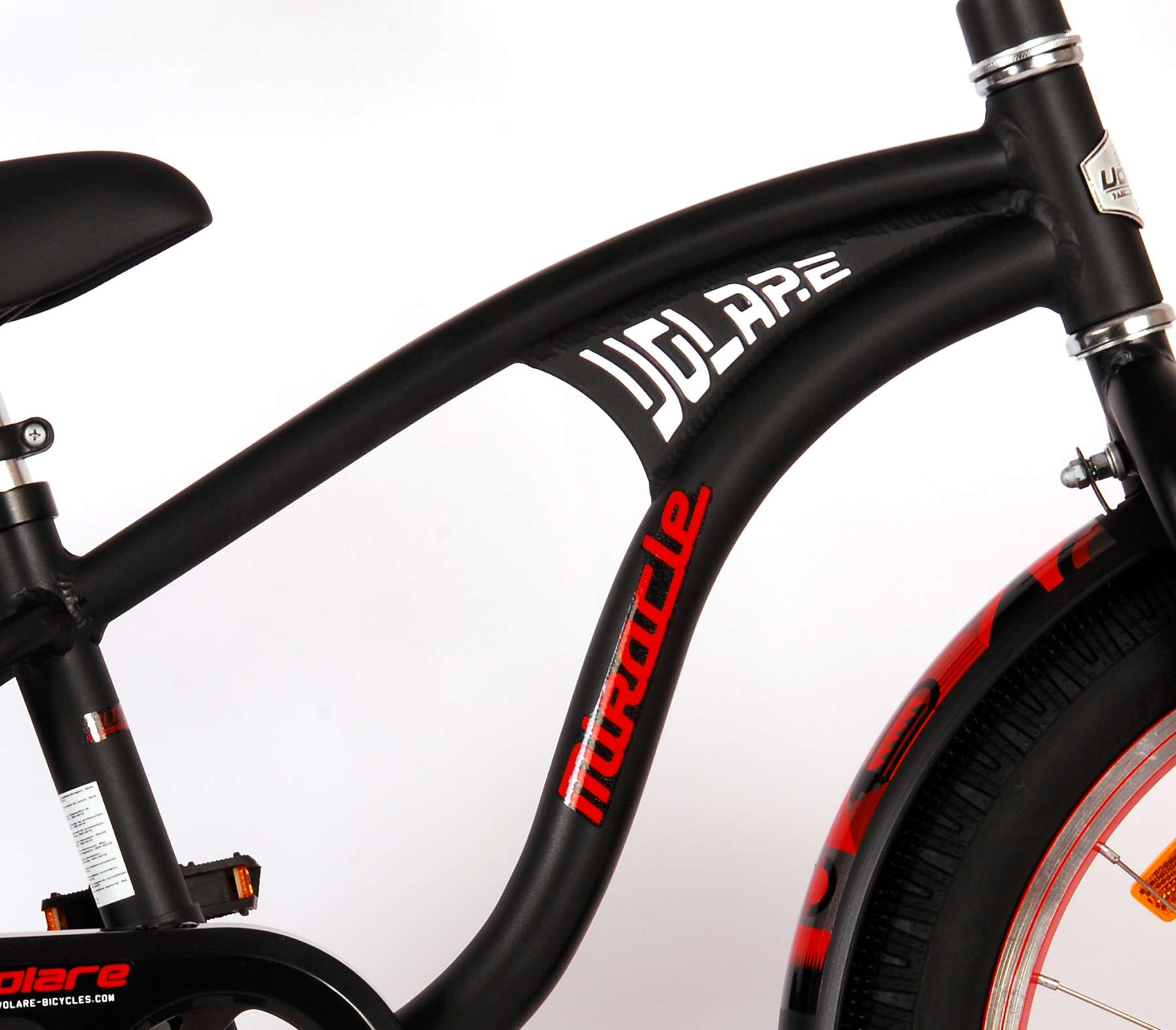 TPFSports Miracle Cruiser Kinderfahrrad - Jungen - 18 Zoll - Rücktritt + Handbremse - Mattschwarz