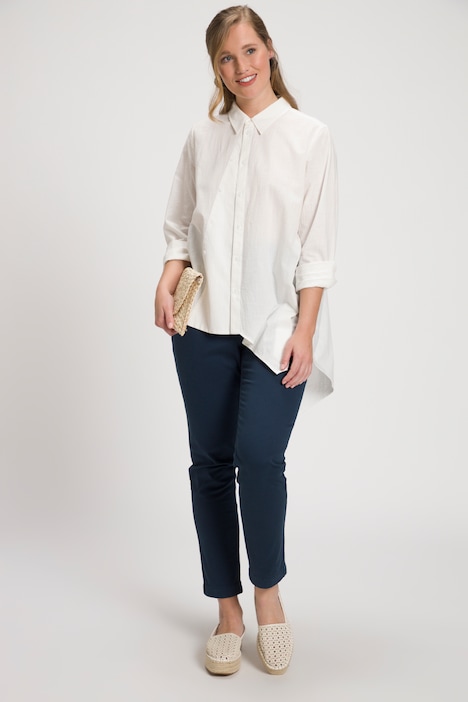 Bluse, A-Linie, Hemdkragen, Langarm, Biobaumwolle