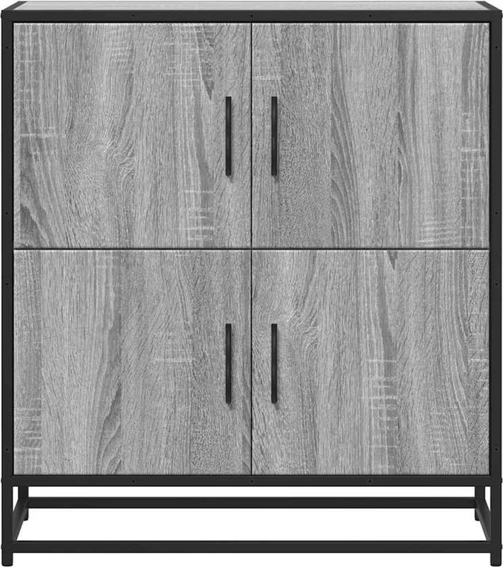 vidaXL - Dressoir - Grijs - Bewerkt Hout - Industrieel Ontwerp