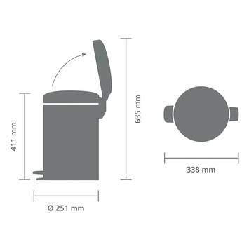 Brabantia NewIcon Prullenbak - 12 l - Matt Steel