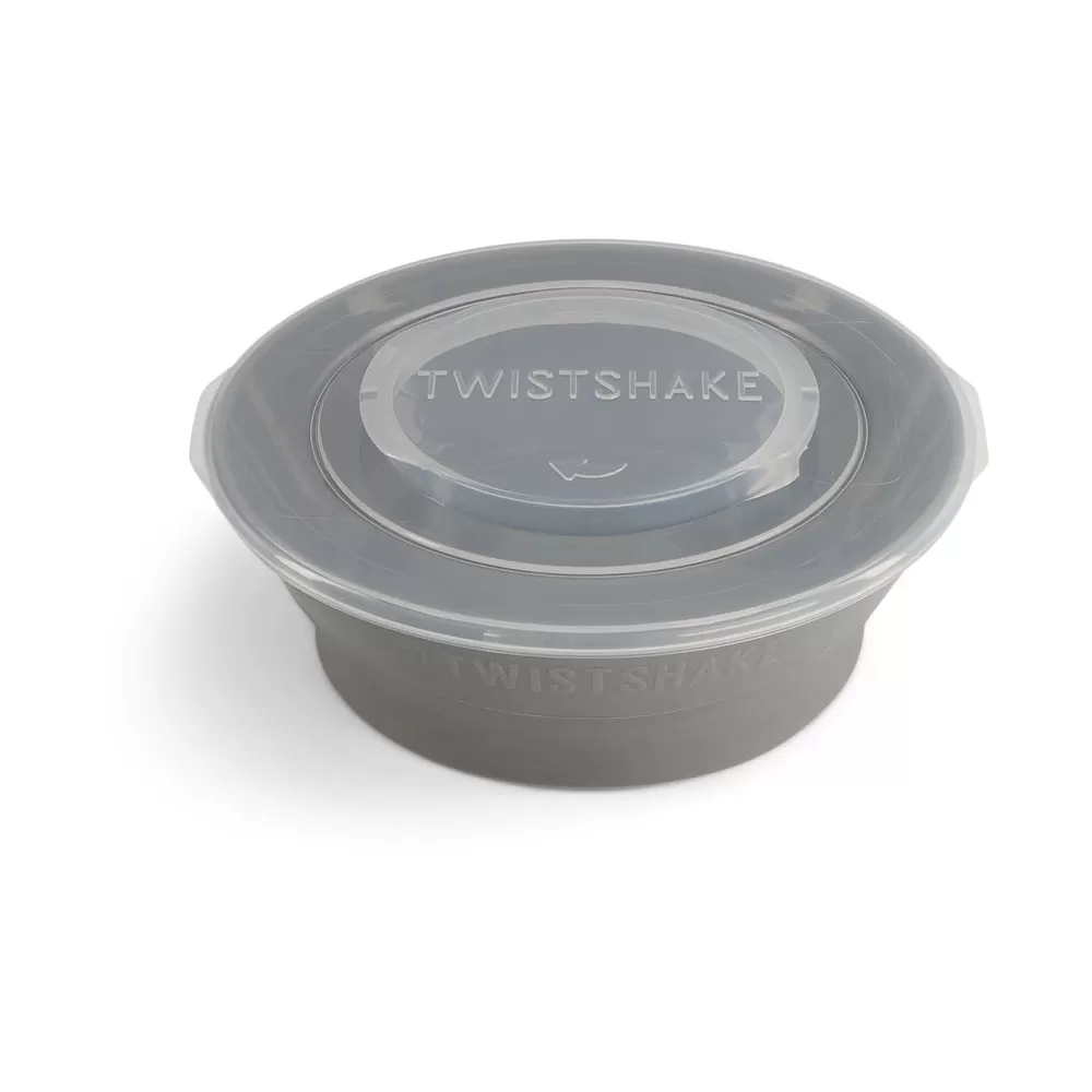 Twistshake Dyb tallerken m. låg - Grå