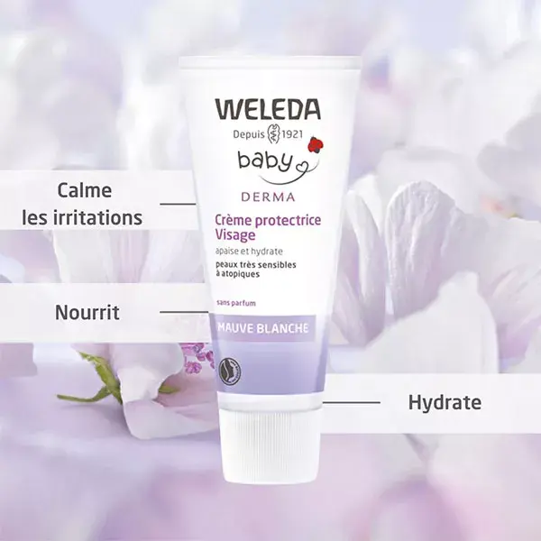 Creme facial protetor orgânico Weleda Baby Mauve White 50ml