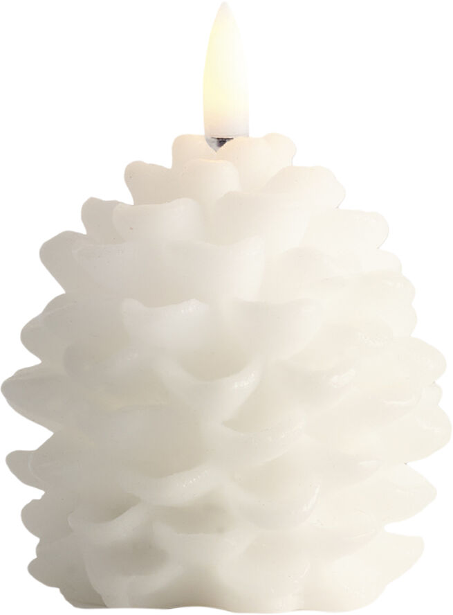 Uyuni LED candle Pine cone, Nordic White, Smooth, 7x7 cm White