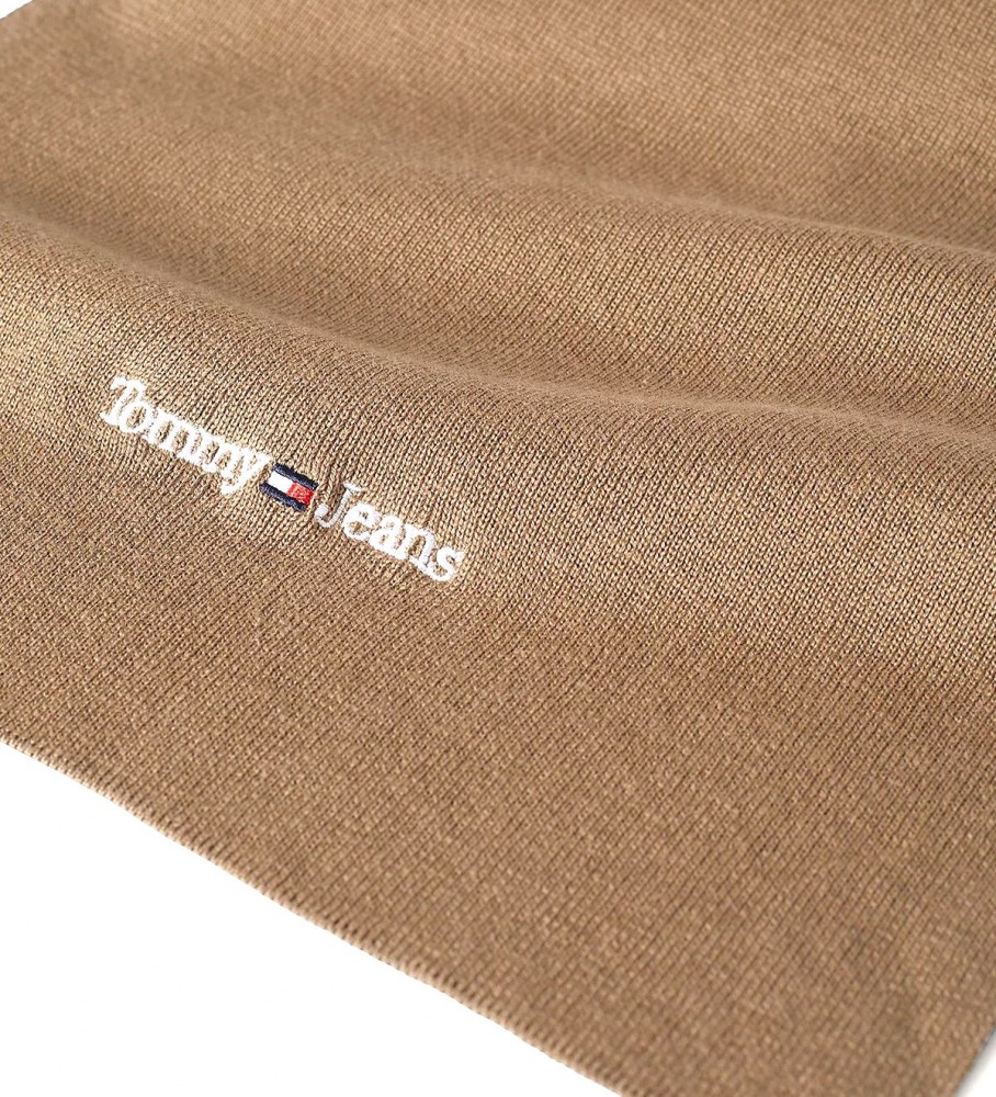 Cachecol Tommy Jeans com logotipo bordado, marrom