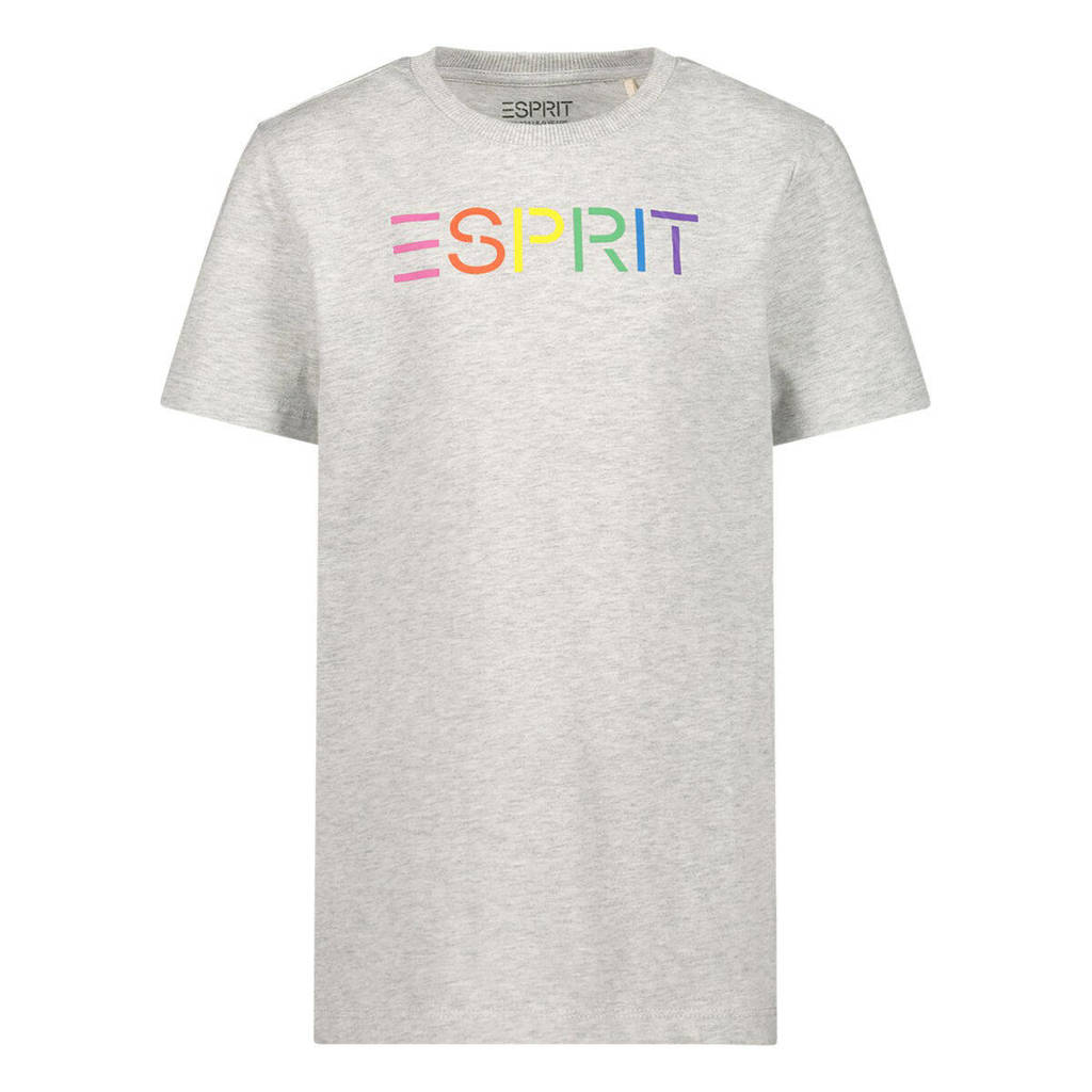 ESPRIT T-shirt met logo grijs