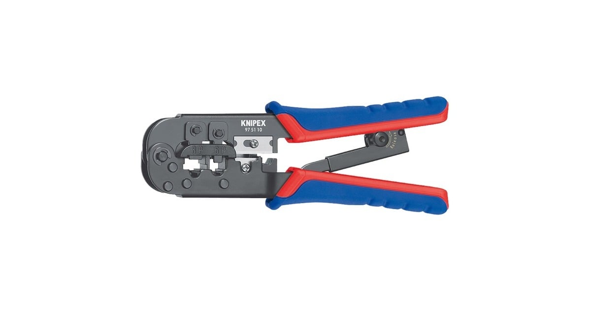 KNIPEXKrimptang voor Western-stekkers 975110  (Blauw/rood, RJ 11/12/45 )