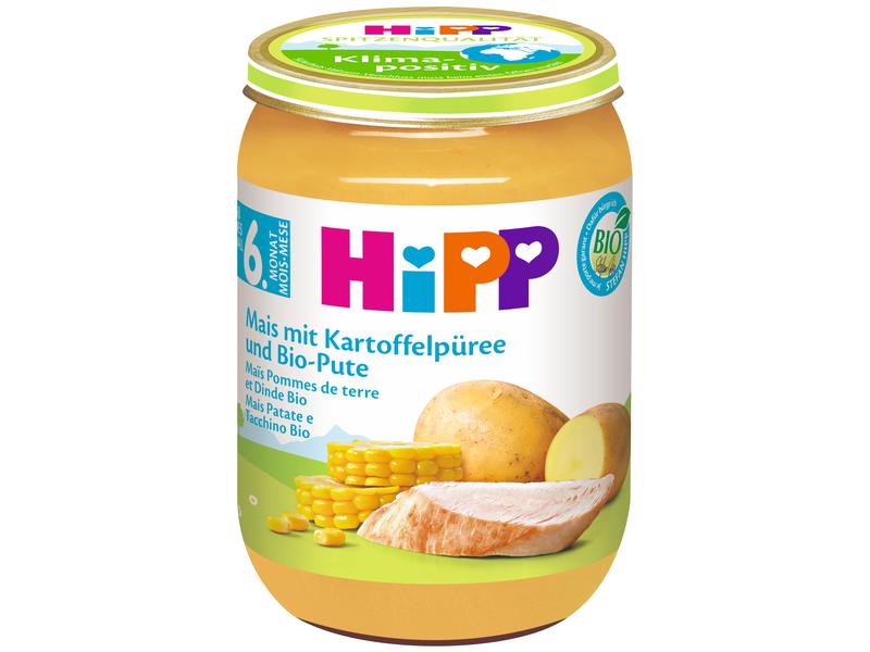 HIPP Menü Bio Mais Kartoffelpüree Bio-Pute 190 g Bio Mais Kartoffelpüree Bio-Pute für Babys