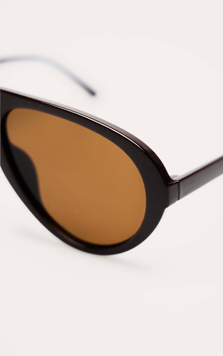 Chocolat Lunettes De Soleil Aviateur À Monture Surdimensionnée