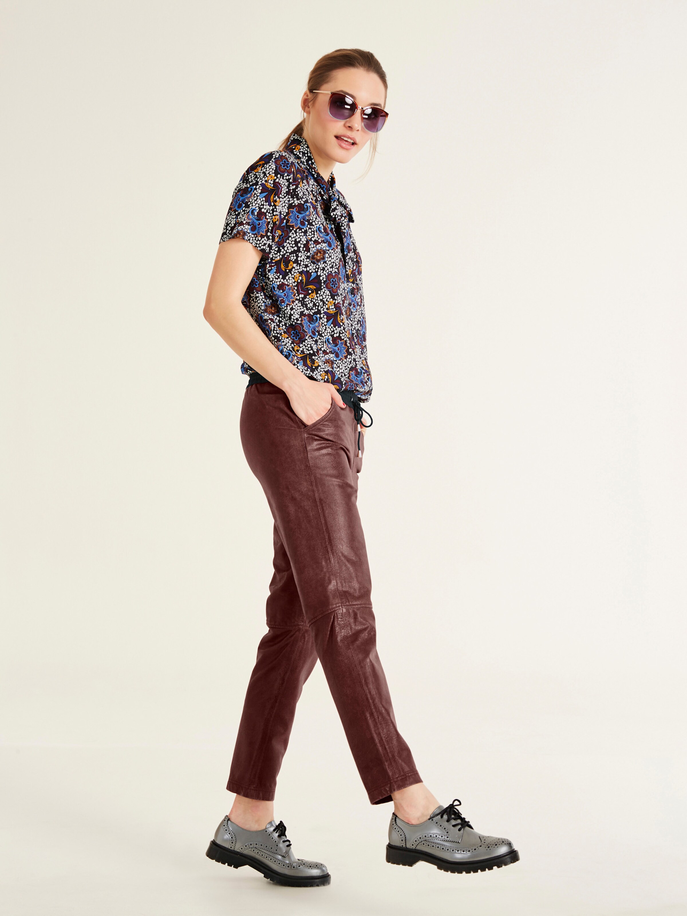 heine Leder-Jogpants in braun