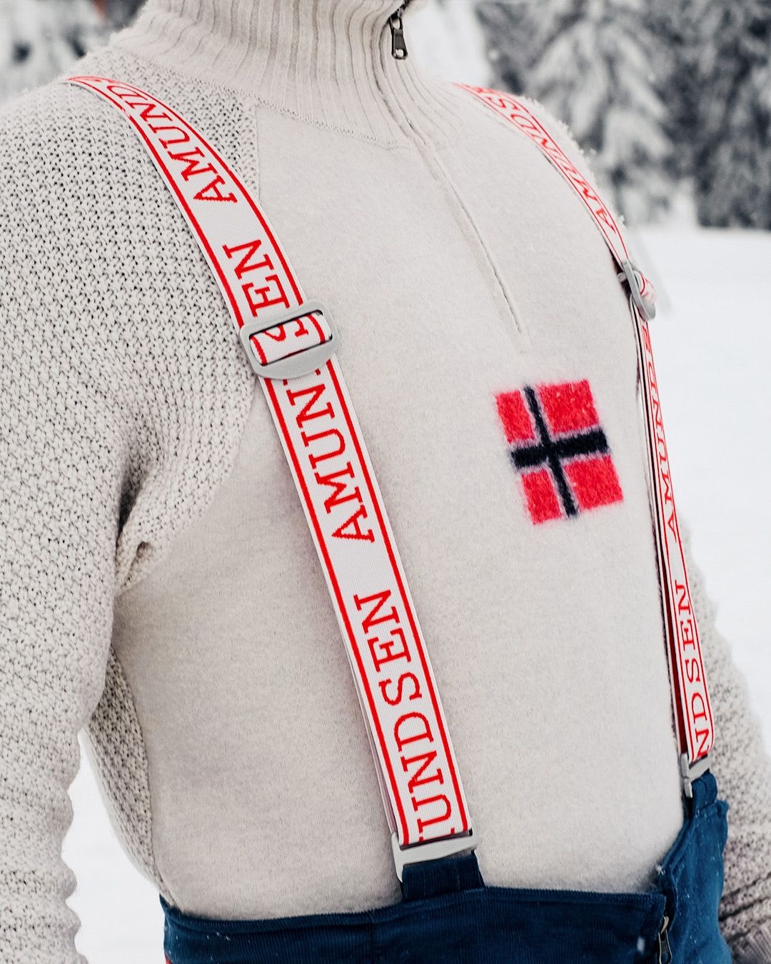 Boiled Ski Sweater w/Flag Herre 600/Oatmeal/Norge