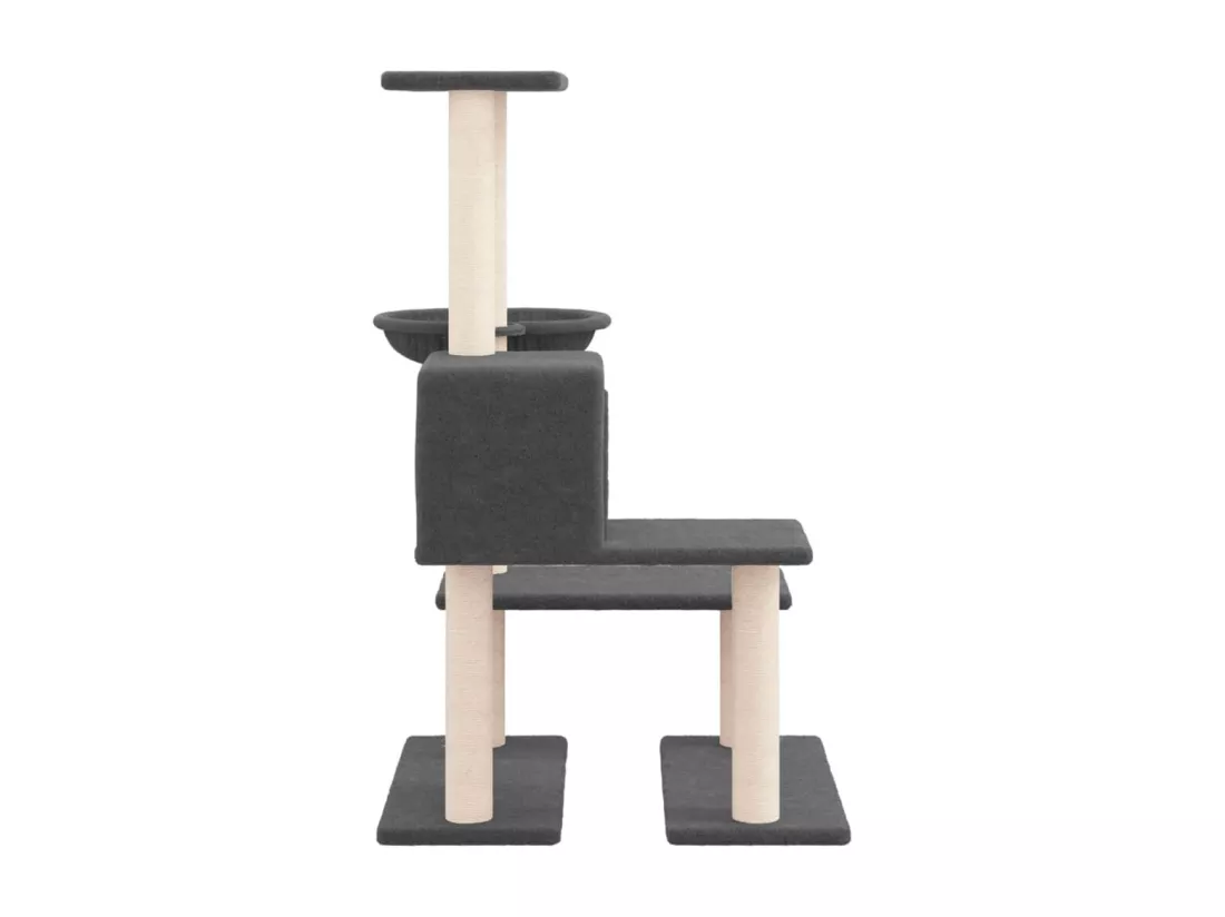 Arbre à chat avec griffoirs en sisal Gris foncé 94,5 cm