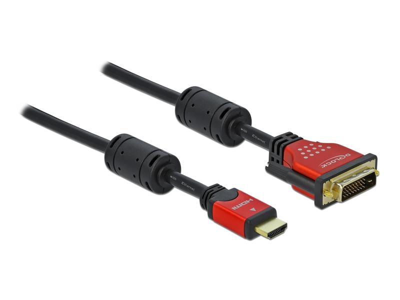 Delock Kabel HDMI - DVI-D 24 1, 3 m Delock HDMI zu DVI 24 1 Kabel bidirektional 3 m