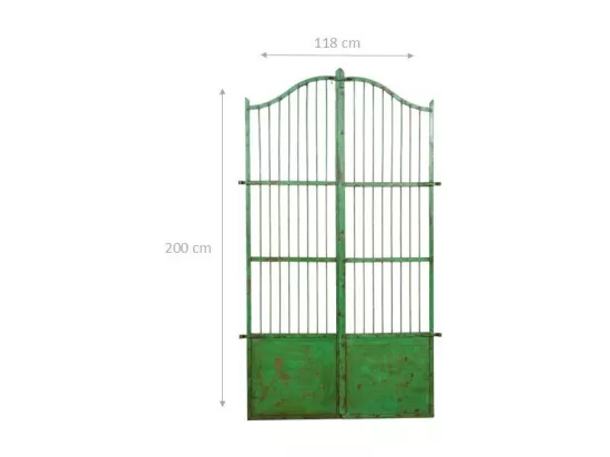 BISCOTTINI Portail - Fer Forgé Finition Antique - Clôture en Fer - Portail en Métal - Porte Décorative - Portail d'Entrée - 118x6x200cm - Une Pièce