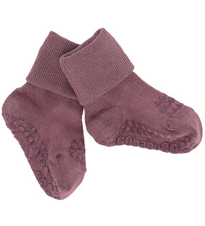 GoBabyGo Socken - Bambus - Rutschfeste Socken - Misty Plum