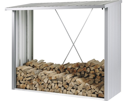 Brandhoutberging biohort WoodStock 230 229 x 102 x 199 cm zilver metallic