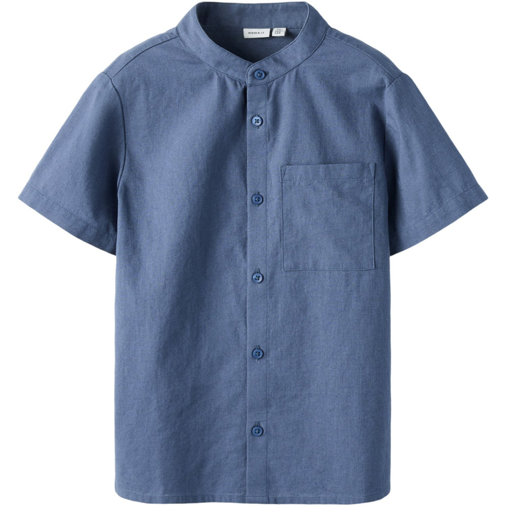 Køb Name It Vintage Indigo Nkmfalinnen Ss Skjorte
