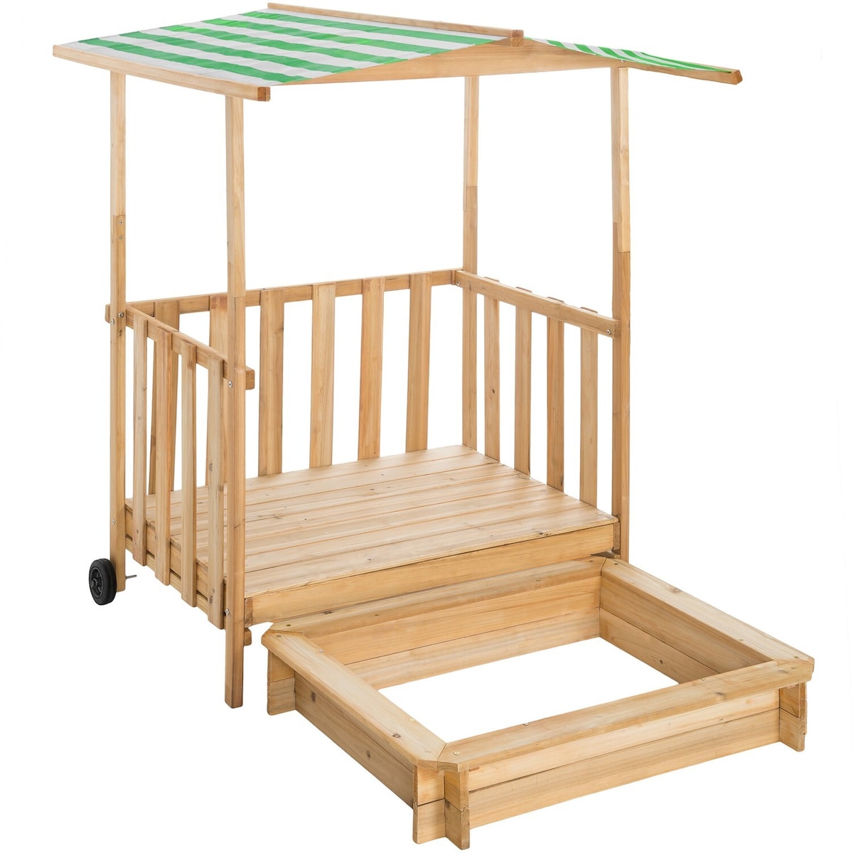 Sandkasse med tak 106x105x137cm - grønn