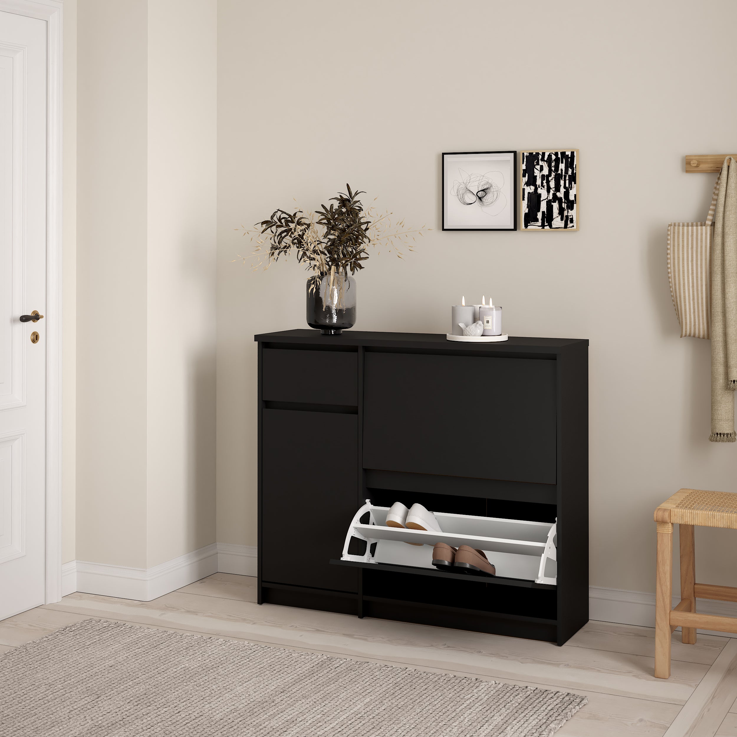 by fonQ basic Flip Schoenenkast - Zwart