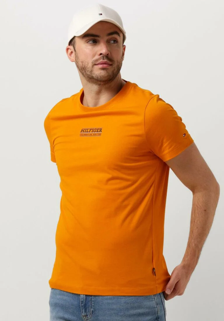 TOMMY HILFIGER oranje tommy hilfiger t-shirt small hilfiger tee
