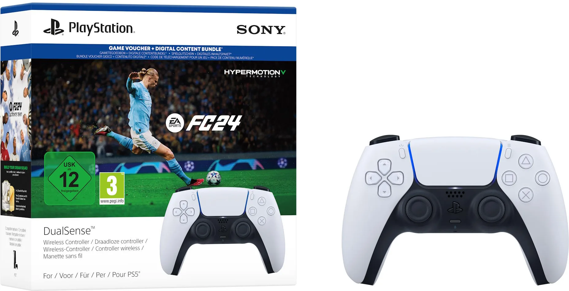 Sony DualSense pour PS5 Blanc   Jeu FC 24 Manettes de jeu