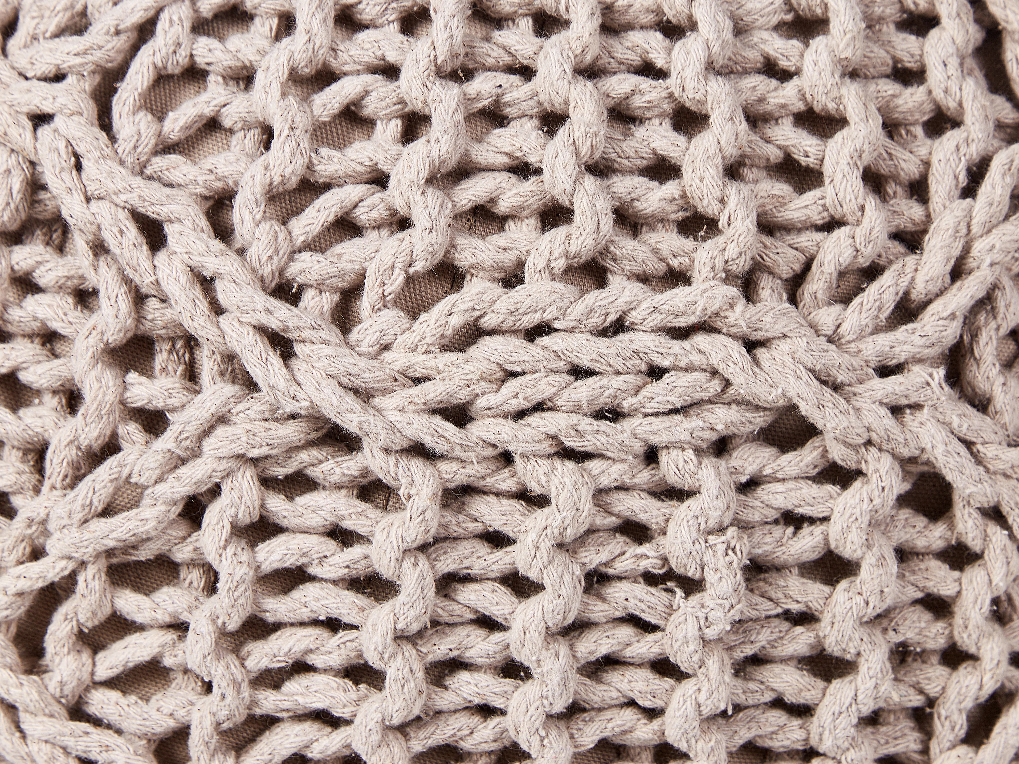Poef Macramé TRIMAN Katoen Taupe