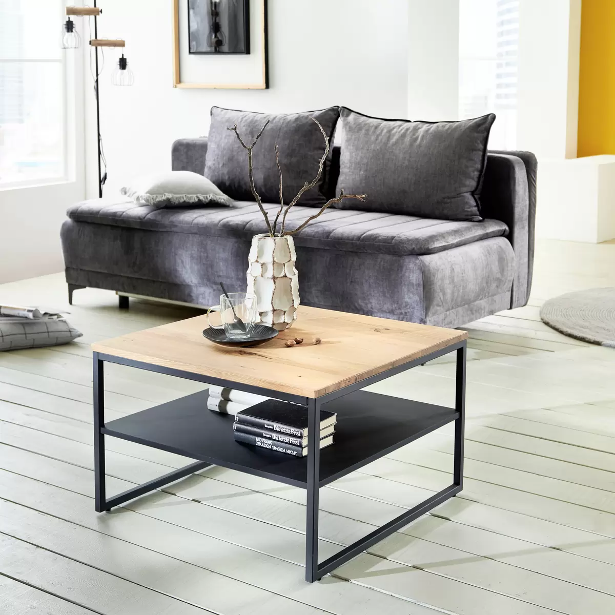 Salontisch Massivholz Vermont Schwarz