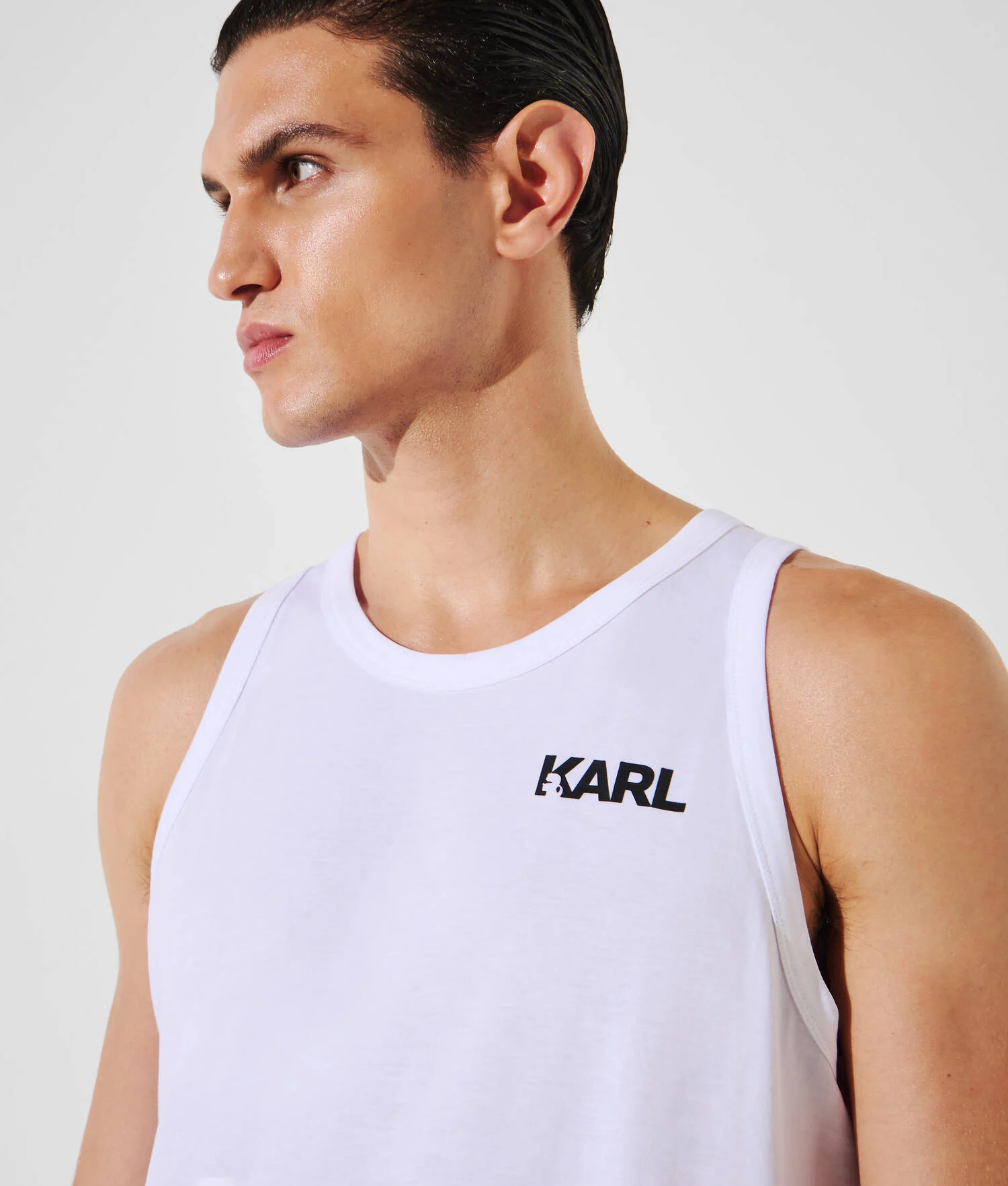 DÉBARDEUR DE PLAGE AVEC LOGO KARL - Blanc