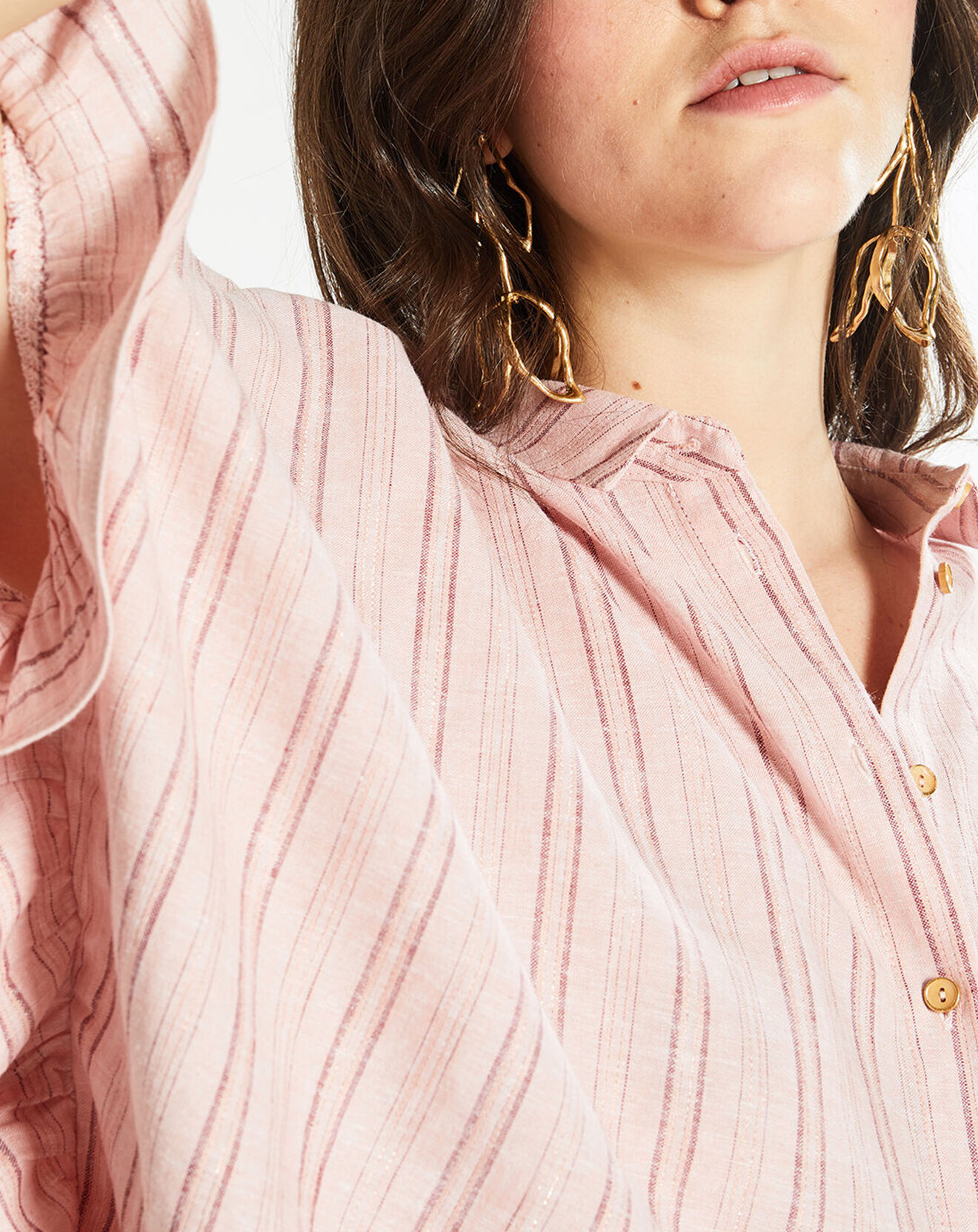 Karl Marc John Chemise en Lin mélangé Chiquita à rayures  rose pâle