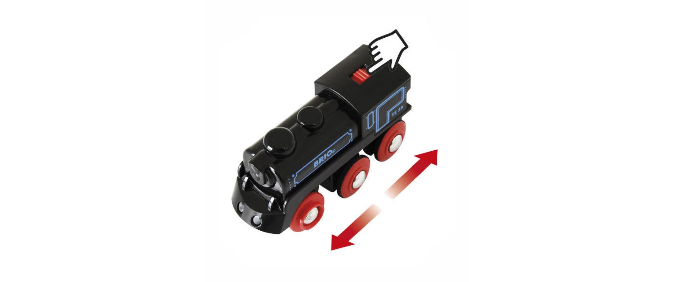 Eisenbahn Schwarze Akku-Lok mit Mini-USBAkku-Lok, schwarz