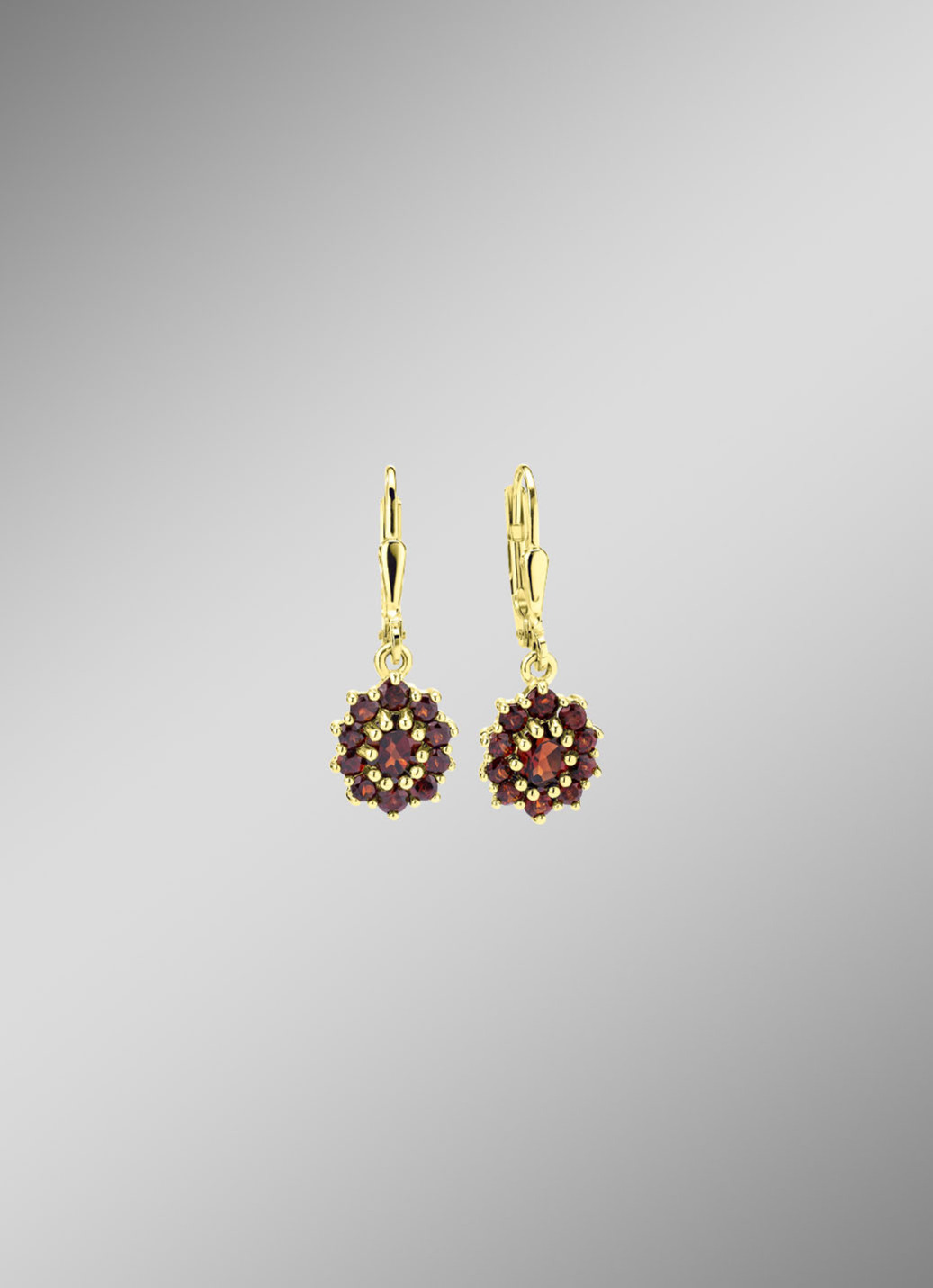Elegante Ohrringe mit echt Granat