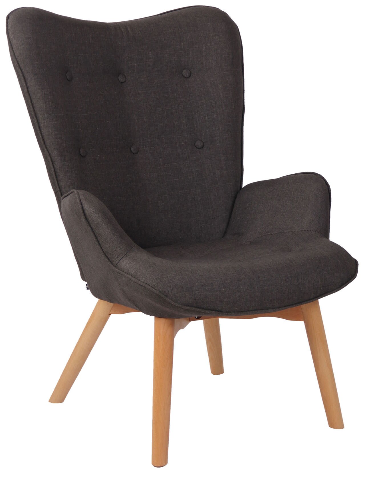 CLP Lounger Durham Mit Stoffbezug I Ohrensessel Mit Buchenholz Gestell I Loungesessel Mit Max. Belastbarkeit Bis 136 kg
