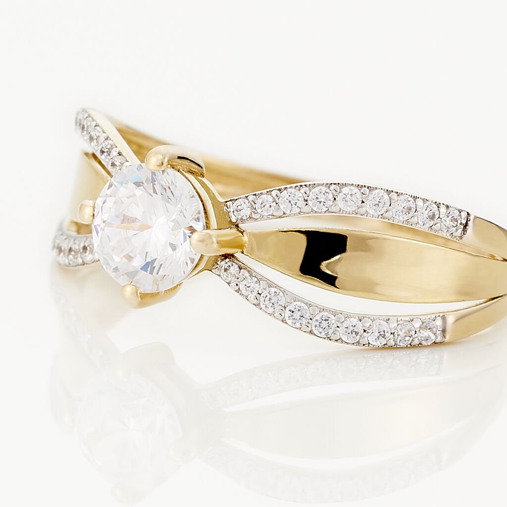Bague Rozabel Or Jaune Oxyde De Zirconium