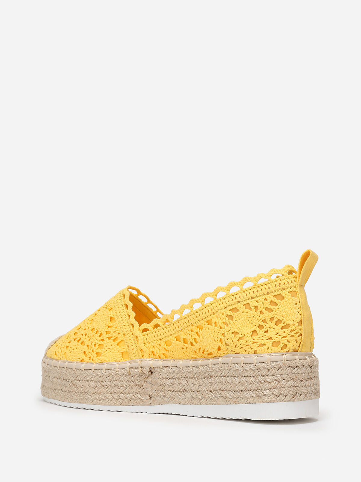 Espadrilles à plateforme en crochet- Jaune