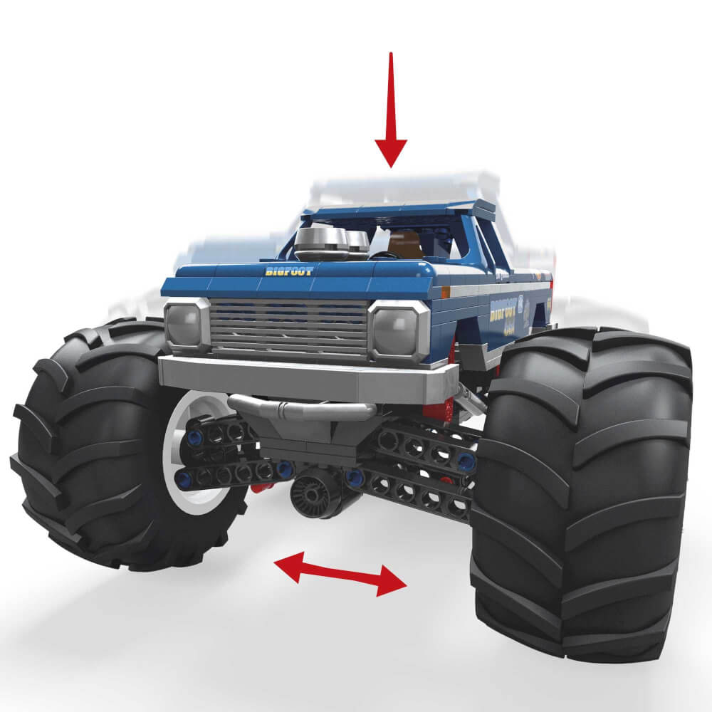 Mattel HHD20 MEGA Hot Wheels Bauset Bigfoot Monster Truck mit 538 Teilen für Erwachsene