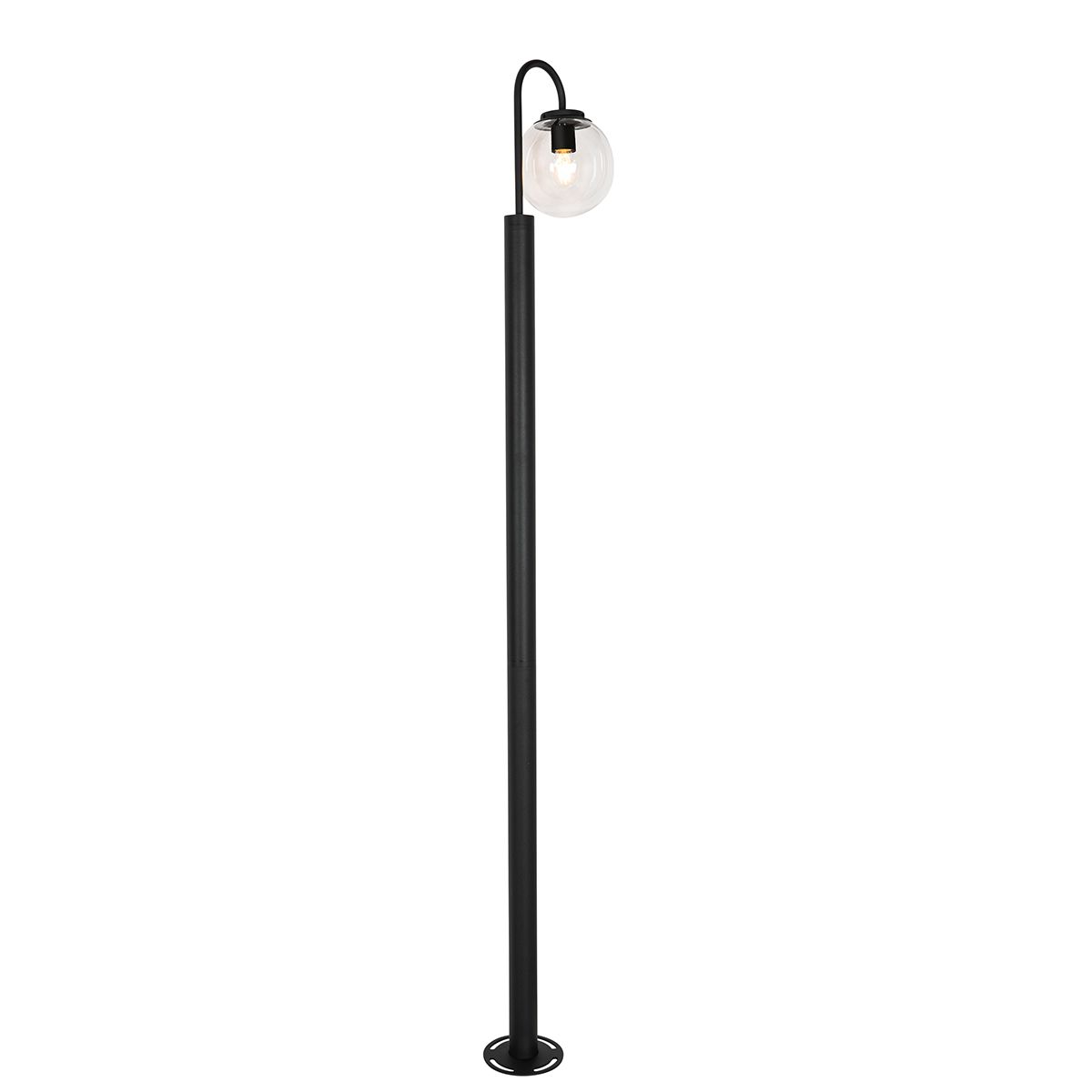 Moderne lantaarn zwart met helder glas 200 cm IP44 - Sfera