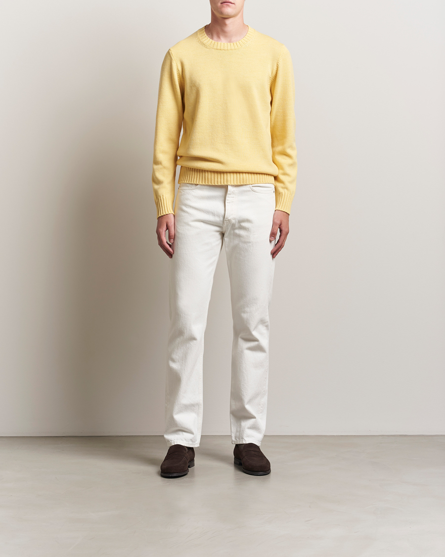 Piacenza Cashmere Brushed Wool Crew Neck Yellow